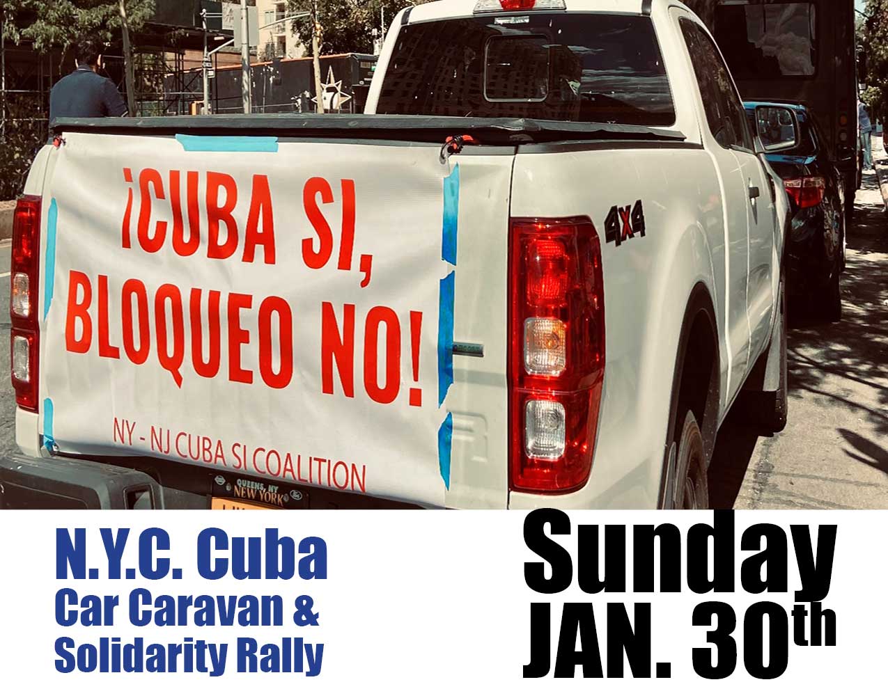 NYC Car Caravan in Solidarity with Cuba